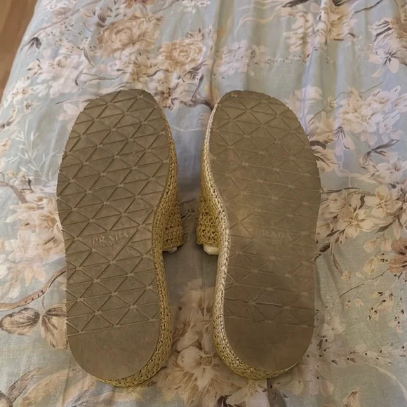 Authentic Prada Tan Woven Mules sandals authentic - Picture 5 of 10